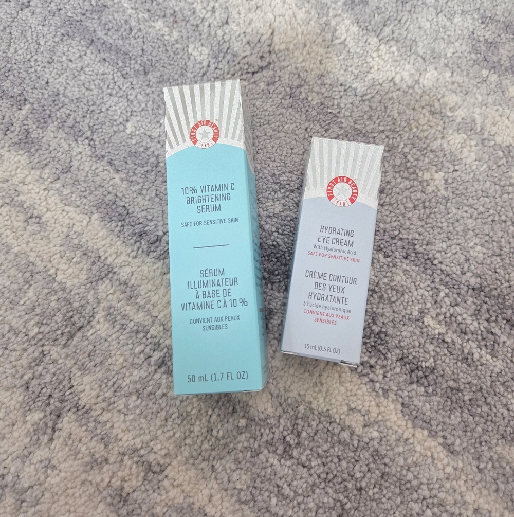 First Aid Beauty Set - Vitamin C Brightening Serum & Hydrating Eye Cream (NEW)